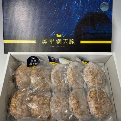 黒豚手捏ね粗挽きハンバーグ10個(生ハンバーグ)【美星満天豚使用】【配送不可地域：離島】【1499737】