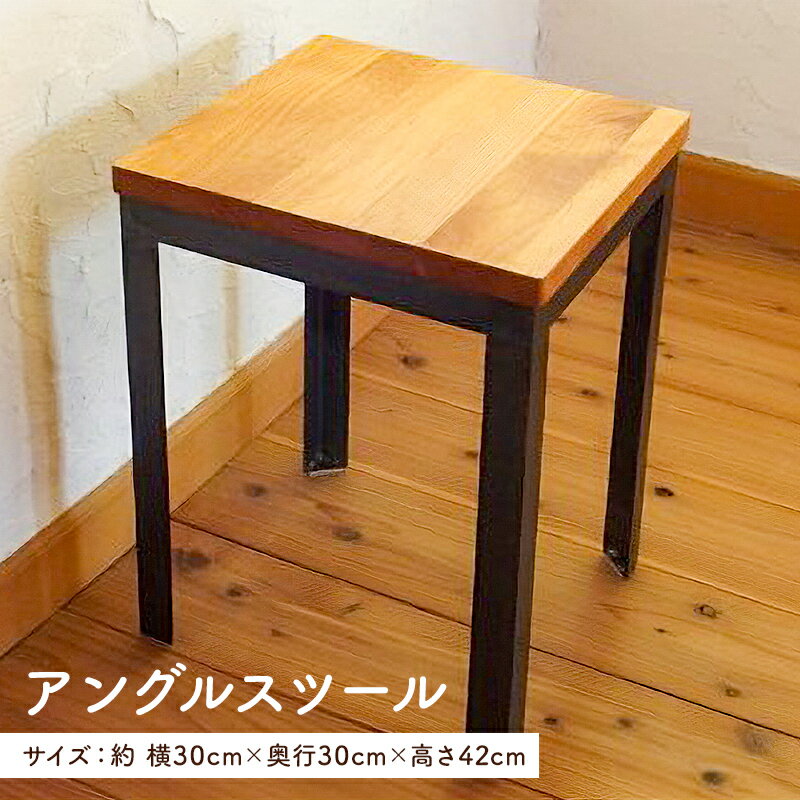【ふるさと納税】 アングルスツール（アイアン家具イス） 千葉県 南房総市 椅子 手作り 職人 工房 アイアン 家具 インテリア シンプル 送料無料