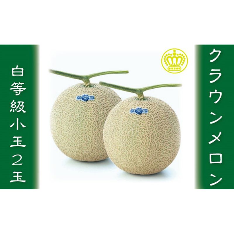 【ふるさと納税】クラウンメロン 白等級 小玉 2玉詰 メロン 青肉 マスクメロン フルーツ 果物 青肉メロン 高級 高級メロン 静岡 森町　お届け：1～2週間(時期・収穫状況により1ヶ月以上かかる場合がございます) ◆返礼品到着後、すぐに状態をご確認ください◆