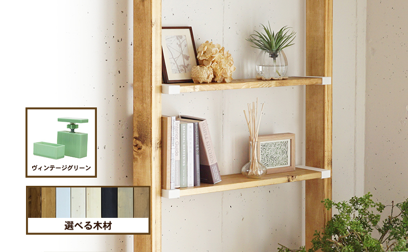 
            [№5258-0971]ワンバイエイト　LABRICO棚セットS　アジャスター：ヴィンテージグリーン　ラブリコ DIY
          