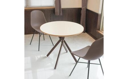 ＆FREL AXカフェテーブル 天板 ベージュ　直径80cm x 高さ72cm 選べる脚色 全3色　国産家具 組立簡単 家具 机 テーブル インテリア ココアブラウン