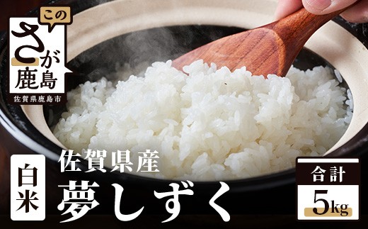 10月より順次発送 令和7年産 佐賀県産 夢しずく ５kg 白米【特A評価獲得品種】C-176