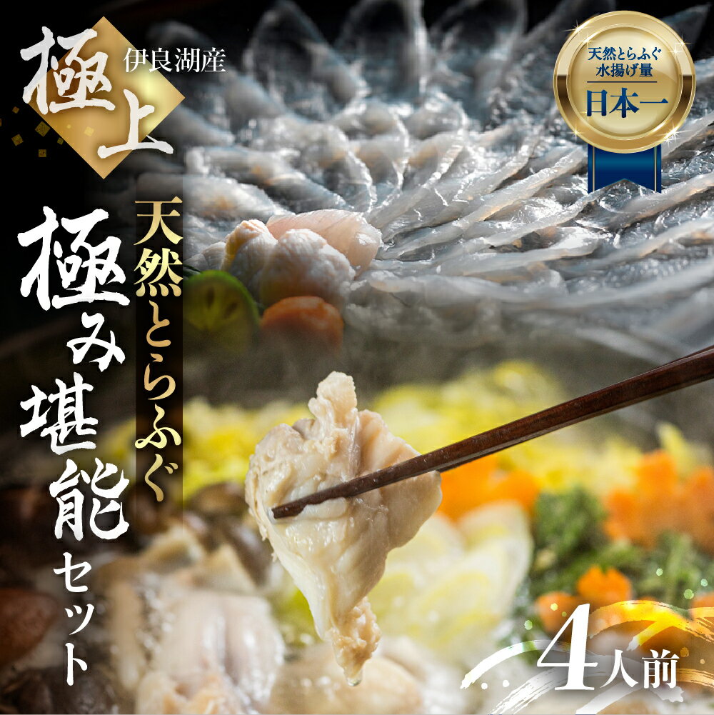 【ふるさと納税】最高級 天然とらふぐ 極上セット 雅 4人前 薄造り アラ とらふぐ唐揚げ 皮湯引き ヒレ酒用ヒレ 薬味付き ギフトセット 堪能セット 伊良湖産天然 とらふぐ フグ 愛知県 田原市 ブランド魚