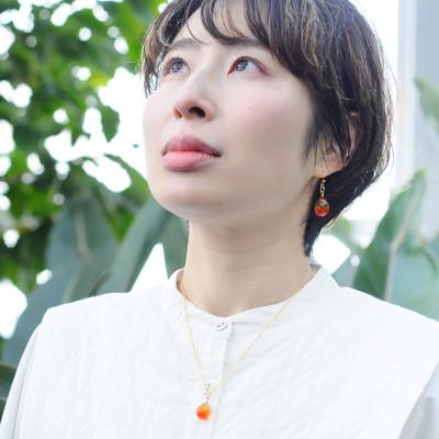 ふるさと納税 長沼町 【Soukore】ガラスアクセサリー・夕やけ・ピアス |  | 03