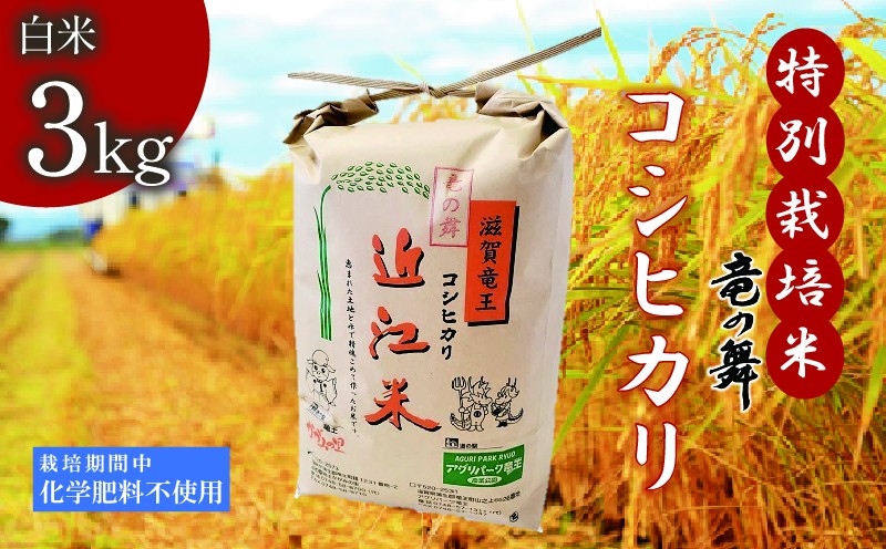 
                  こしひかり 白米 3kg 2025年産 竜の舞 特別栽培米 国産 安心 安全 近江米 米 お米 白米 お弁当 玄米 産地直送 滋賀県 竜王町 送料無料
                