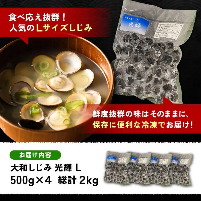 しじみ 産地直送！ 宍道湖産 冷凍大和しじみLサイズ2kg(500g×4) 島根県松江市/りすたむmatsue[ALDE002] しじみ しじみ