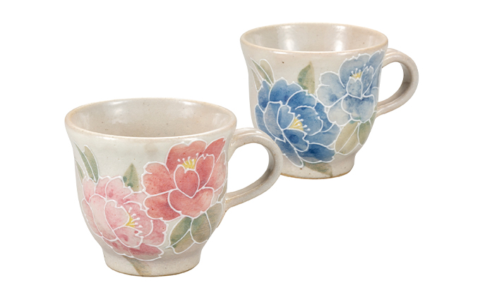 九谷焼　 ペアマグカップ　香華　相川志保作　a04 