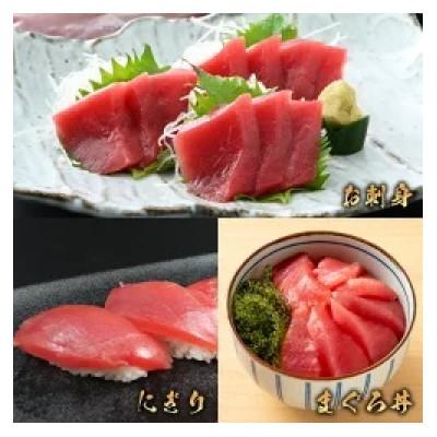 ふるさと納税 福井市 本まぐろ赤身(柵)100gとお刺身サーモン(柵)100gセット |  | 03