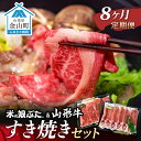 【ふるさと納税】【定期便】米の娘ぶた＆山形牛A5ランク「すき焼きセット」×8ヶ月 F4B-0163