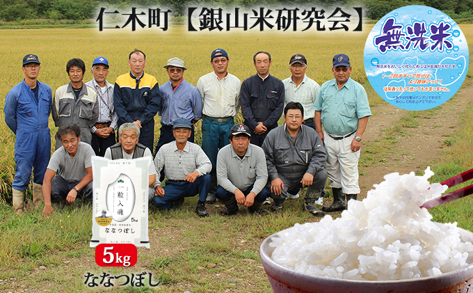 【先行受付 2025年産米】銀山米研究会の無洗米＜ななつぼし＞5kg　ご飯 ライス 白米 和食 炭水化物 主食 おにぎり お弁当 銘柄米 ブランド米 産地直送 [株式会社 松原米穀]