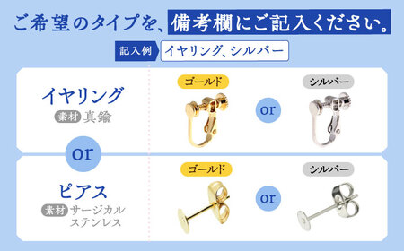 海洋プラスチックから生まれた ピアス / イヤリング sobolon いびつちゃん 青MIX 多治見市[TFC010]