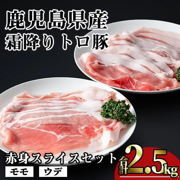 鹿児島県産 豚肉 霜降り トロ豚 赤身 スライス セット(合計2.5kg)【KNOT】 A562-v01