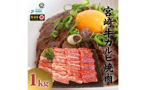 【宮崎牛】 カルビ 焼肉 500g×2 計1kg [レグセントジョイラー 宮崎県 美郷町 31bb0016] 和牛 国産 BBQ バーベキュー 牛肉 カルビ 焼肉 黒毛 和牛 国産 宮崎 A4 A5等