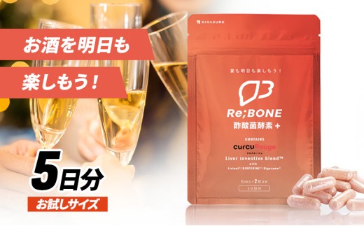 サプリ KIGASURE リボーン(Re;BONE) 高吸収 飲み会サプリ クルクミン入り 試しサイズ（10粒） 健康 飲み会 クルクミン ウコン 酢酸菌酵素 亜鉛 酵母 ビタミン 綾瀬市 神奈川県