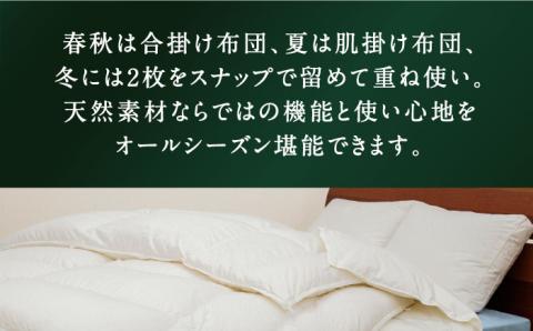 【プレミアム】 シングル 二枚合わせ 羽毛布団 マザーグースダウン95％ ダウンパワー 440dp以上《壱岐市》【富士新幸九州】 布団 ふとん [JDH090]