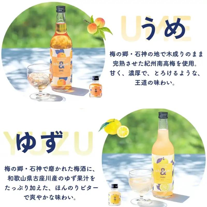 梅酒ishigami&（イシガミアンド）うめ ゆず 2本セット / 田辺市 梅干し 梅干 梅 うめ 梅ジュース 炭酸割り 紀州産 南高梅 完熟梅 フルーツ ゆず【isg038-3】