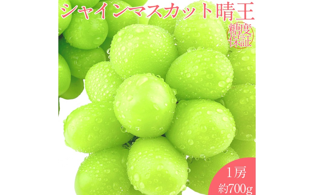 
                  【お中元対象商品】 晴王 シャインマスカット晴王 1房 約700g 【先行予約：2026年7月上旬～8月上旬発送予定】 岡山県産 種無し 皮ごと食べる みずみずしい 甘い フレッシュ 温室栽培 晴れの国 おかやま 果物大国 満天フルーツ 倉敷市
                