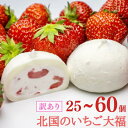 【ふるさと納税】訳あり 北国の いちご大福 40g 25個 / 30個 / 40個 / 60個 生クリーム ふるさと納税 いちご大福 いちご 国産 大福 お菓子 アイス ギフト 個包装 和菓子 おやつ 冷凍 詰め合わせ フルーツ大福 スイーツ 人気 おすすめ プレゼント 送料無料 岩手県 一関市