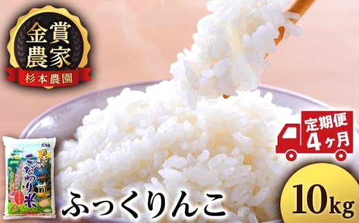 【新米予約】【定期便4回】ふっくりんこ10kg≪杉本農園≫