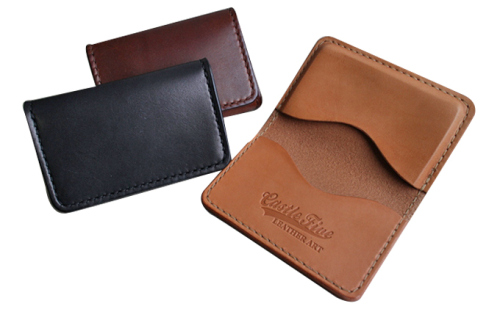 レザー名刺ケース（黒・茶・ナチュラル）(120×75×10mm)