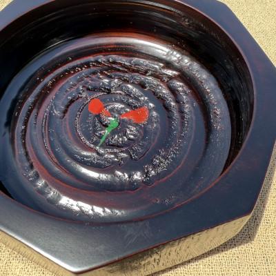 ふるさと納税 香川県 【香川漆器】18cmカット鉢　黒塗花 |  | 01