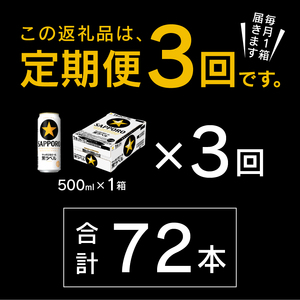 【定期便3回】黒ラベルビール 500ml×1箱(24缶) (T0083-2103)