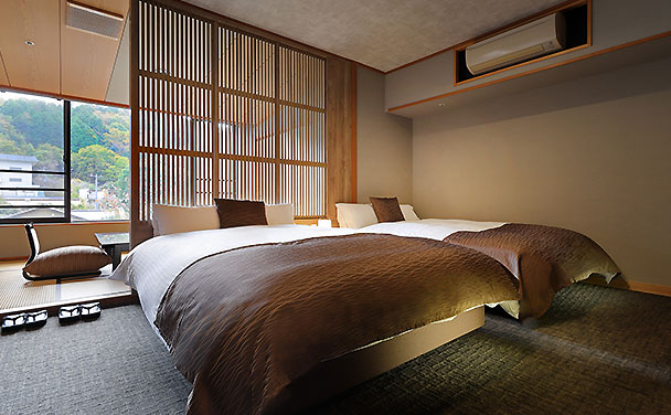 F-45　【〇久旅館】平日２名（１泊２食付）宿泊券 12畳和室