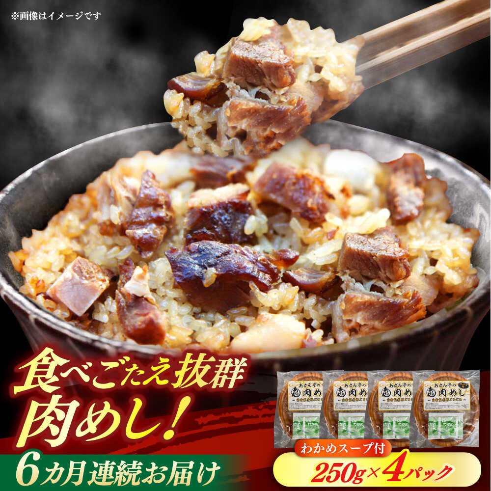 【ふるさと納税】【6回定期便】 あきん亭 肉めし 4人前 瑞浪ボーノポーク使用 冷凍 瑞浪市 / 自家製 お取り寄せ[AZAA011]