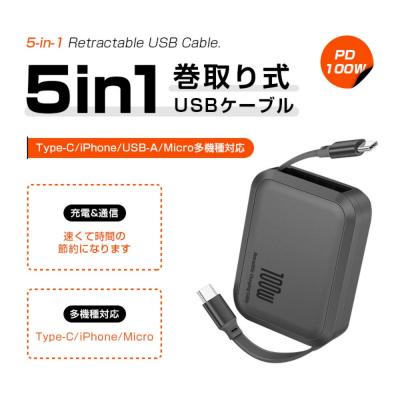 ふるさと納税 名古屋市 【パープル】★同色2個セット★【新登場&PD 100W】5in1 充電ケーブル |  | 01