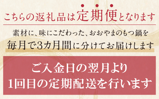 【定期便3ヶ月】博多もつ鍋おおやま　もつ鍋しょうゆ味2人前  おおやま もつ鍋 おおやま もつ鍋 おおやま もつ鍋 おおやま もつ鍋 おおやま もつ鍋