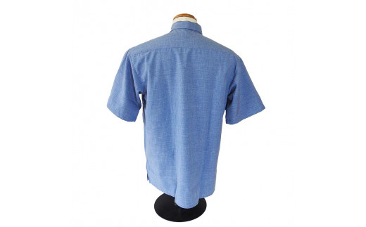 みんさウェア ボタンダウン（薄青） 男性用 Mサイズ AI-23 Mサイズ