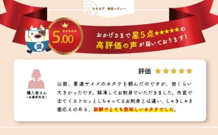 人気につき5カ月待ち！(2024年3月発送)LL～Lサイズ！大粒天然ホタテたっぷり1kg！be008-0795-202403(株式会社丸尚富崎水産)　（ ほたて ホタテ 帆立 貝柱 ホタテ貝柱 北海道