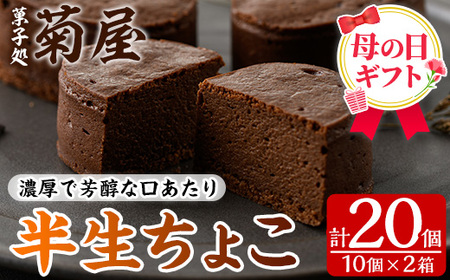 ＼令和8年 母の日／半生チョコケーキ20個（10個×2箱）【MDA-005H】