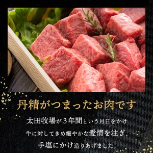神戸ビーフ　不揃いサイコロステーキ（500ｇ）030OT02N.／神戸ビーフ ステーキ肉 国産 黒毛和牛 ステーキ 高級 肉 霜降り 太田牧場 太田家 牛肉 国産 bbq バーベキュー 焼肉 アウトド