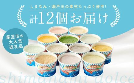 ★しまなみ・瀬戸田の素材がたっぷり！ジェラート12個 【アイス アイスクリーム あいす カップアイス アイス いちご いちごみるく いちごアイス アイスクリーム レモン ゆず シャーベット アイス デ