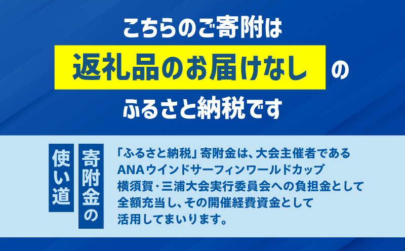 【返礼品なし】ANAウインドサーフィンワールドカップ横須賀・三浦大会開催 応援寄附 10,000円　MA-10000