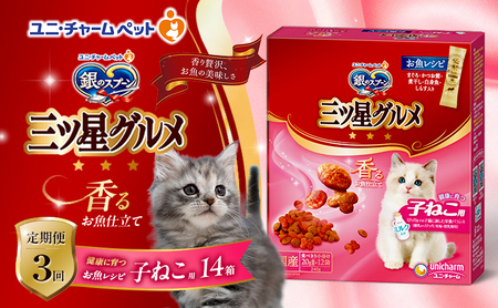 銀のスプーン香るお魚仕立て健康に育つ子ねこ用お魚レシピ銀のスプーン【240g×14箱】【定期便3回】