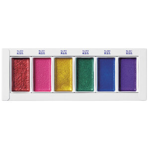 呉竹 顔彩特殊カラー ３種セット＋水筆ペンmini 水彩画 10-232