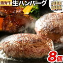 【ふるさと納税】牛肉 熊野牛 生ハンバーグ 8個入り 株式会社Meat Factory《30日以内に出荷予定(土日祝除く)》和歌山県 日高川町 熊野牛 黒毛和牛 ハンバーグ 惣菜 生 送料無料