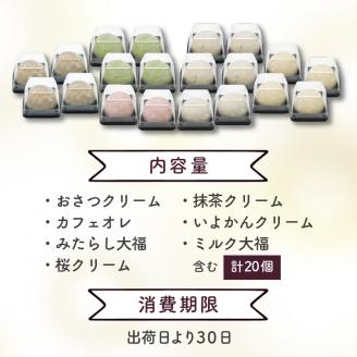 豊穣庵のクリーム大福 20個アソート《 国産 デザート 大福 デザート お土産 銘菓 全国 おみやげ お菓子 菓子 おやつ スイーツ お取り寄せ ご当地 おうち時間 和菓子 和スイーツ 》【2401H