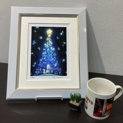 ふるさと納税 奈良市 芳岡ひでき　インチ版画『クリスマスミュージックツリー』 |  | 01