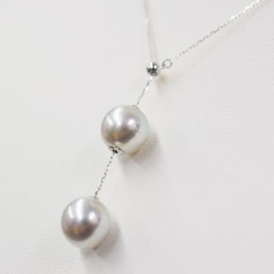 ふるさと納税 天草市 天草9mm-9.5mmYスタイルネックレスあこや真珠ナチュラル2連【K18WG】_S101-328 |  | 02