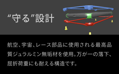 ソリッドバンパー for iPhone 16 Plus（レッド） / スマホケース 日本製 頑丈 耐衝撃 高強度 アルミケース /亀山市/有限会社ギルドデザイン[AMAA023-3]