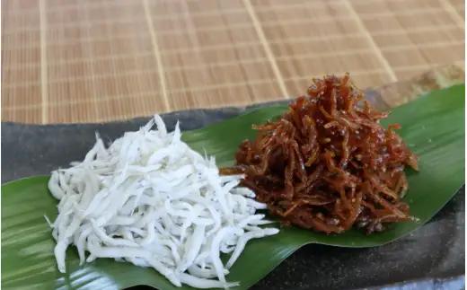 詰め合わせ２色「潮彩C」siosai（釜あげしらす240g・生炊き佃煮180g） / シラス おかず 由良町 海産 産地直送 お取り寄せ ギフト 贈答 和歌山【dig248-sioc-2】