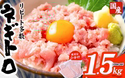 勝浦市 人気 海鮮 お礼品 ネギトロ 250g × 6パック 合計 約1.5kg 株式会社西川《30日以内に出荷予定(土日祝除く)》千葉県 勝浦市  ネギトロ 魚 マグロ 大容量 冷凍 海鮮【配送不可地域：離島】 st-p