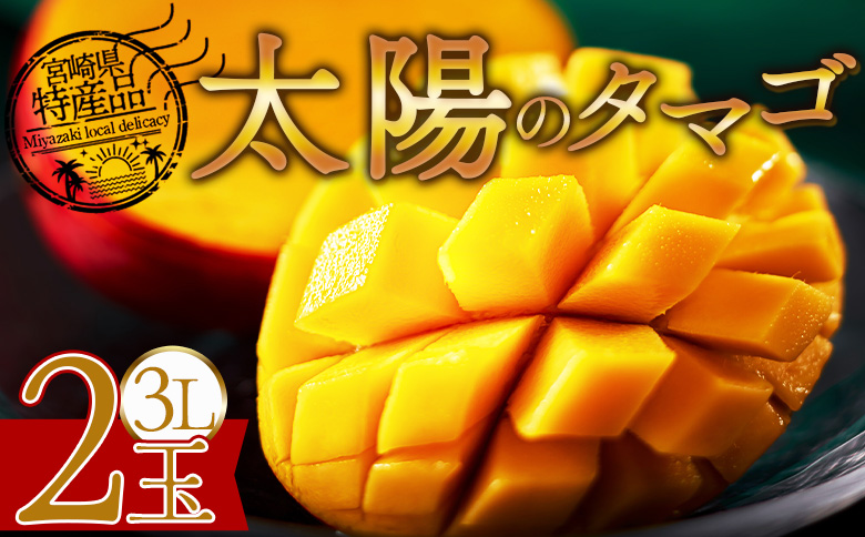 ＜宮崎県産完熟マンゴー 太陽のタマゴ  3L 合計2玉＞入金確認後、2025年7月初旬迄に順次出荷【 選べる 大きさ サイズ 国産 かんじゅく とろける 果物 果実 フルーツ 南国 芳醇 甘い 旬 濃厚 贈り物 プレゼント（株）ワールドワイドトレード 宮崎県 国富町