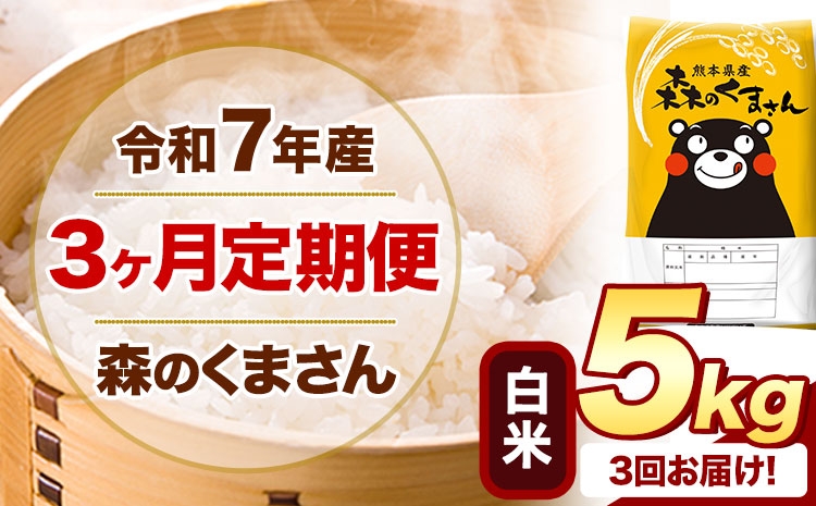 
                  【3ヶ月定期便】 令和7年産 白米  森のくまさん 5kg 5kg×1袋  《お申し込みの翌月から出荷》 熊本県産 白米 精米 米 こめ コメ お米 kome
                