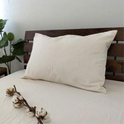 ふるさと納税 阪南市 オーガニックコットンフランネルまくらカバー　無漂白キナリ　約43X63cm