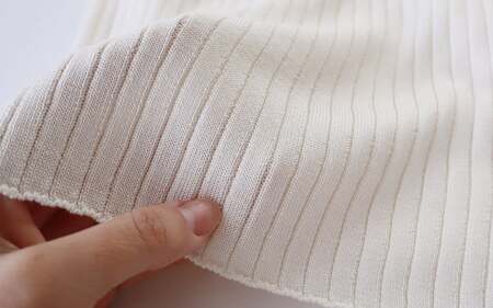 洗える リブニット シルク100％ プルオーバー クルーネック ( アイボリー・M ニット ) レディース 日本製 | 半袖 サマーニット ニット ウォッシャブル 春 夏 シンプル 新潟県 五泉市 高