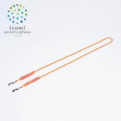 ふるさと納税 和泉市 いずみガラスを使用したハンドメイドのメガネチェーン(オレンジ色)AN172